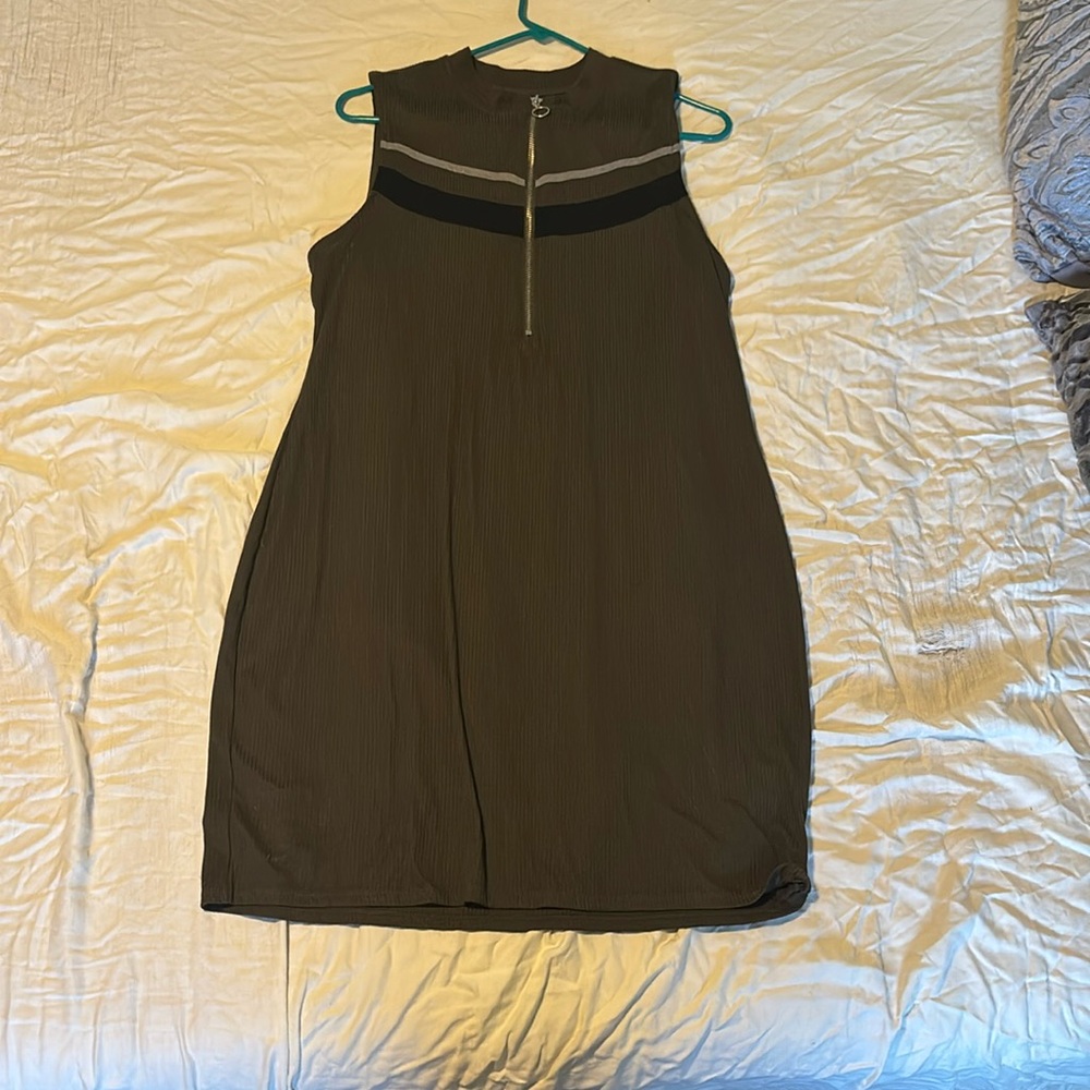 Olive green dress.